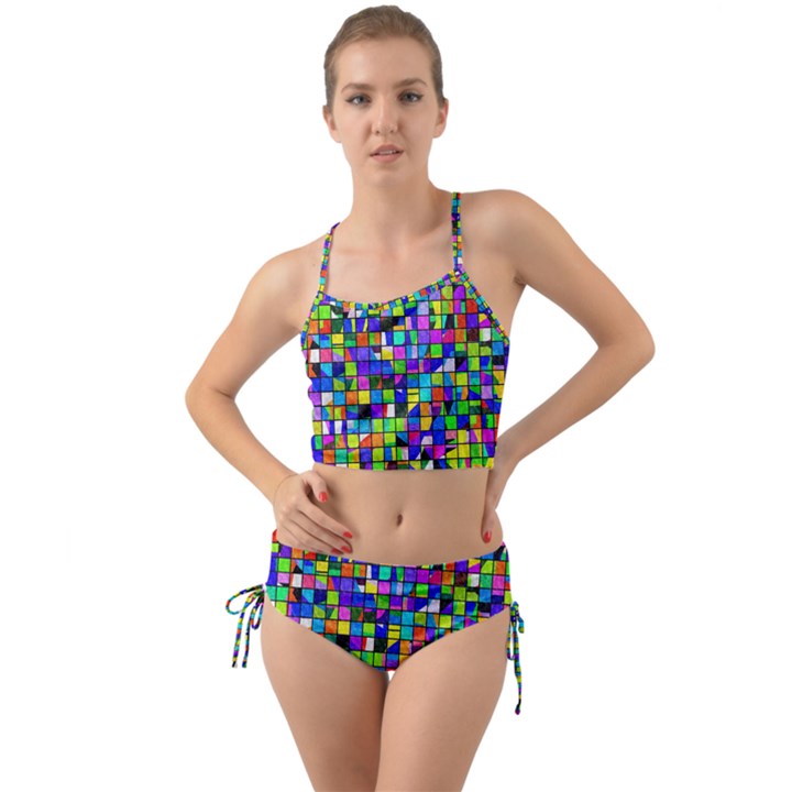 Colorful squares pattern                              Mini Tank Bikini Set