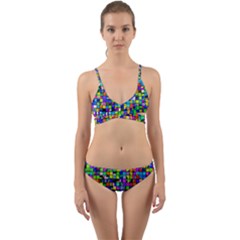 Colorful Squares Pattern                               Wrap Around Bikini Set