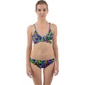 Colorful squares pattern                               Wrap Around Bikini Set View1