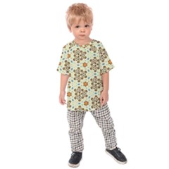 Stars And Other Shapes Pattern                         Kids  Raglan Tee