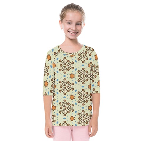 Stars And Other Shapes Pattern                         Kids  Quarter Sleeve Raglan Tee by LalyLauraFLM