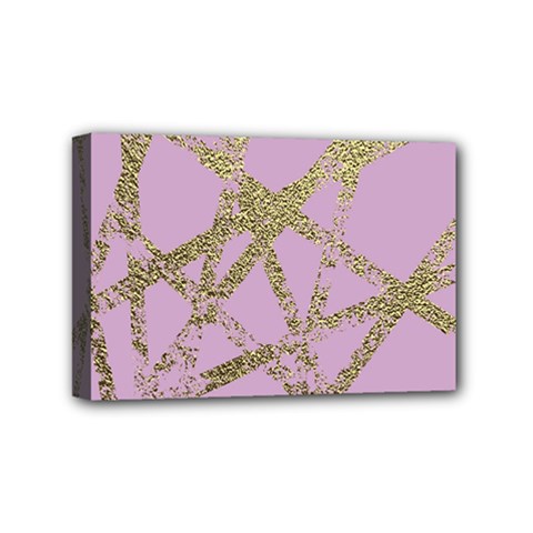 Modern,abstract,hand Painted, Gold Lines, Pink,decorative,contemporary,pattern,elegant,beautiful Mini Canvas 6  X 4  by NouveauDesign