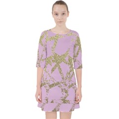 Modern,abstract,hand Painted, Gold Lines, Pink,decorative,contemporary,pattern,elegant,beautiful Pocket Dress