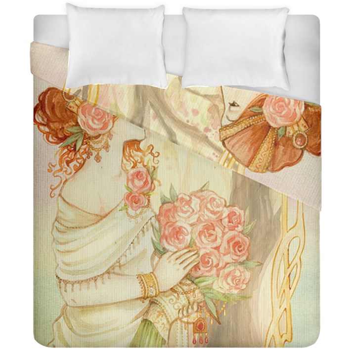 Beautiful Art Nouveau lady Duvet Cover Double Side (California King Size)