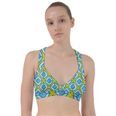 Blue Rhombus Pattern                                    Sweetheart Sports Bra by LalyLauraFLM