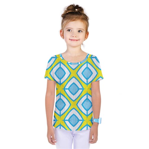 Blue Rhombus Pattern                                 Kids  One Piece Tee by LalyLauraFLM