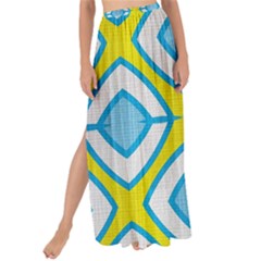 Blue Rhombus Pattern                              Maxi Chiffon Tie-up Sarong by LalyLauraFLM