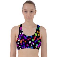 Colorful Rectangles On A Black Background                                    Back Weave Sports Bra