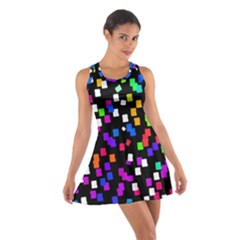 Colorful Rectangles On A Black Background                                 Cotton Racerback Dress by LalyLauraFLM