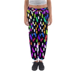 Colorful Rectangles On A Black Background                                 Women s Jogger Sweatpants by LalyLauraFLM