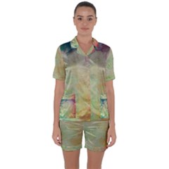 Painted Canvas                    Satin Short Sleeve Pyjamas Set by LalyLauraFLM