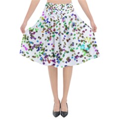 Paint On A White Background                               Flared Midi Skirt