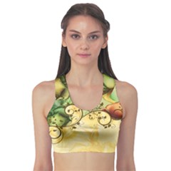 Wonderful Flowers With Butterflies, Colorful Design Sports Bra by FantasyWorld7