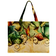 Wonderful Flowers With Butterflies, Colorful Design Zipper Mini Tote Bag by FantasyWorld7