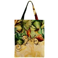 Wonderful Flowers With Butterflies, Colorful Design Zipper Classic Tote Bag by FantasyWorld7