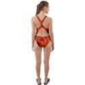 Ablaze With Beautiful Fractal Fall Colors Cut-Out Back One Piece Swimsuit View2