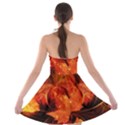 Ablaze With Beautiful Fractal Fall Colors Strapless Bra Top Dress View2