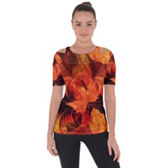 Ablaze With Beautiful Fractal Fall Colors Short Sleeve Top by jayaprime