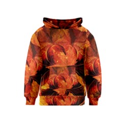 Ablaze With Beautiful Fractal Fall Colors Kids  Pullover Hoodie by jayaprime