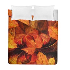 Ablaze With Beautiful Fractal Fall Colors Duvet Cover Double Side (full/ Double Size) by jayaprime