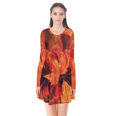 Ablaze With Beautiful Fractal Fall Colors Flare Dress by jayaprime