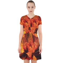 Ablaze With Beautiful Fractal Fall Colors Adorable In Chiffon Dress