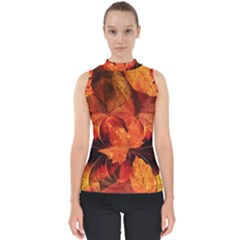 Ablaze With Beautiful Fractal Fall Colors Shell Top by jayaprime