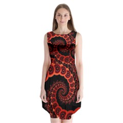 Chinese Lantern Festival For A Red Fractal Octopus Sleeveless Chiffon Dress   by jayaprime