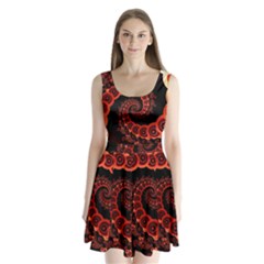 Chinese Lantern Festival For A Red Fractal Octopus Split Back Mini Dress  by jayaprime