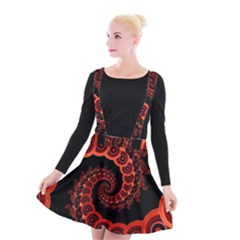 Chinese Lantern Festival For A Red Fractal Octopus Suspender Skater Skirt by jayaprime