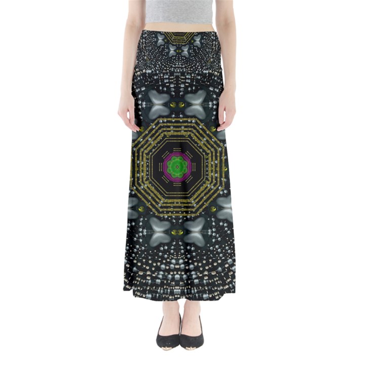 Leaf Earth And Heart Butterflies In The Universe Full Length Maxi Skirt