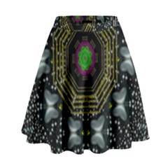 Leaf Earth And Heart Butterflies In The Universe High Waist Skirt by pepitasart