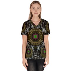 Leaf Earth And Heart Butterflies In The Universe Scrub Top