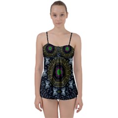 Leaf Earth And Heart Butterflies In The Universe Babydoll Tankini Set by pepitasart