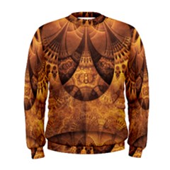 Beautiful Gold And Brown Honeycomb Fractal Beehive Men s Sweatshirt by jayaprime