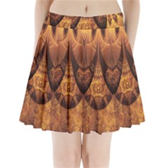 Beautiful Gold And Brown Honeycomb Fractal Beehive Pleated Mini Skirt by jayaprime