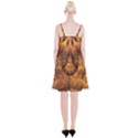 Beautiful Gold And Brown Honeycomb Fractal Beehive Spaghetti Strap Velvet Dress View2