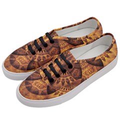 Beautiful Gold And Brown Honeycomb Fractal Beehive Women s Classic Low Top Sneakers