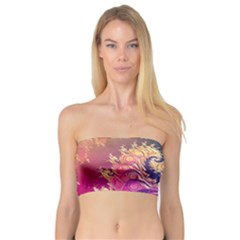 Rainbow Octopus Tentacles In A Fractal Spiral Bandeau Top by jayaprime