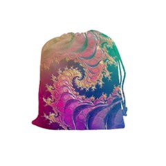 Rainbow Octopus Tentacles In A Fractal Spiral Drawstring Pouches (large)  by jayaprime