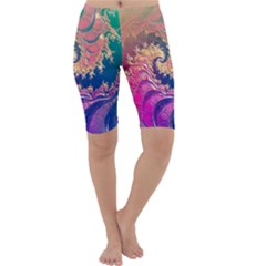 Rainbow Octopus Tentacles In A Fractal Spiral Cropped Leggings  by jayaprime