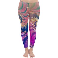 Rainbow Octopus Tentacles In A Fractal Spiral Classic Winter Leggings by jayaprime