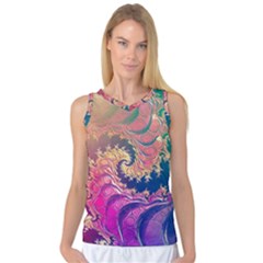 Rainbow Octopus Tentacles In A Fractal Spiral Women s Basketball Tank Top