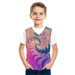 Rainbow Octopus Tentacles In A Fractal Spiral Kids  Sportswear by jayaprime