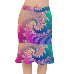 Rainbow Octopus Tentacles In A Fractal Spiral Mermaid Skirt by jayaprime