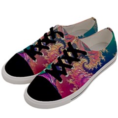 Rainbow Octopus Tentacles In A Fractal Spiral Men s Low Top Canvas Sneakers