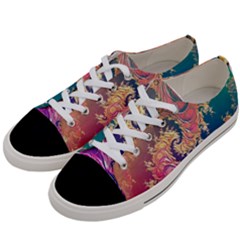 Rainbow Octopus Tentacles In A Fractal Spiral Women s Low Top Canvas Sneakers