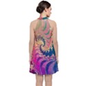 Rainbow Octopus Tentacles in a Fractal Spiral Velvet Halter Neckline Dress  View2