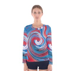 Red And Blue Rounds Women s Long Sleeve Tee