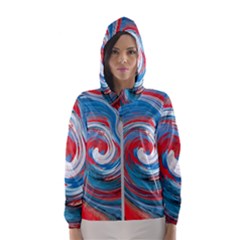 Red And Blue Rounds Hooded Wind Breaker (women) by berwies